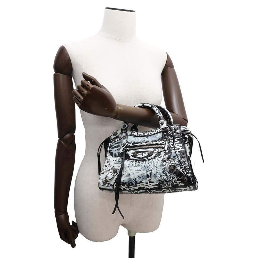 Balenciaga Neo Cagol Graffiti XS Handbag Shoulder Bag Black White - Picture 5 of 12